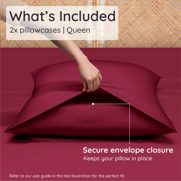 Burgundy Bamboo Pillowcases (Set of 2)