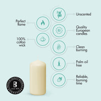 Ivory Pillar Candles (Set of 12)