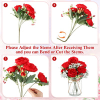 Red Mason Jar Bouquets (Set of 12)