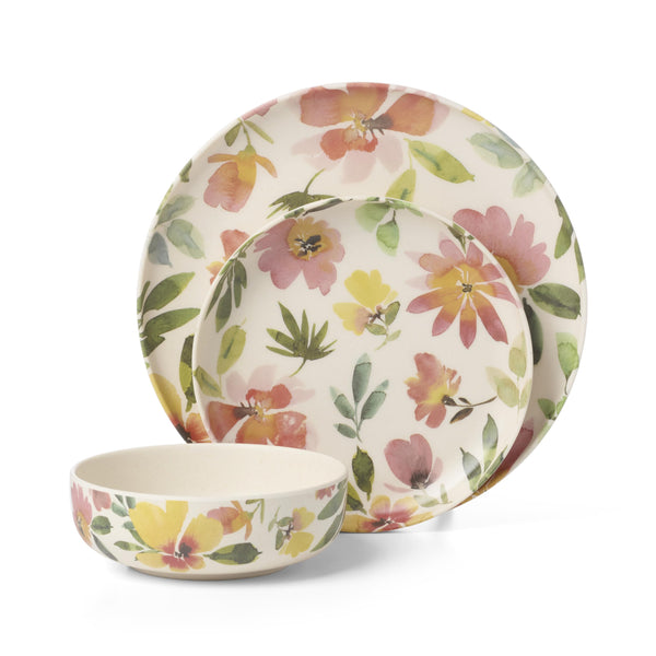 Green Floral Melamine Set (Set of 12)
