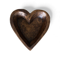 Brown Wooden Heart Bowl