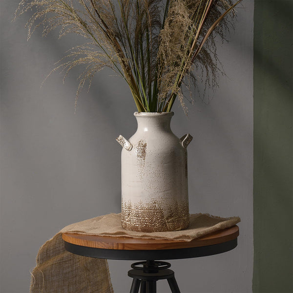 White Distressed Ceramic Vase