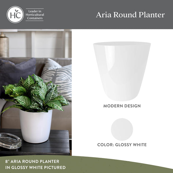 Glossy White Round Planter
