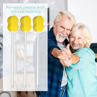 Yellow Long-Handle Bath Sponge (Set of 3)