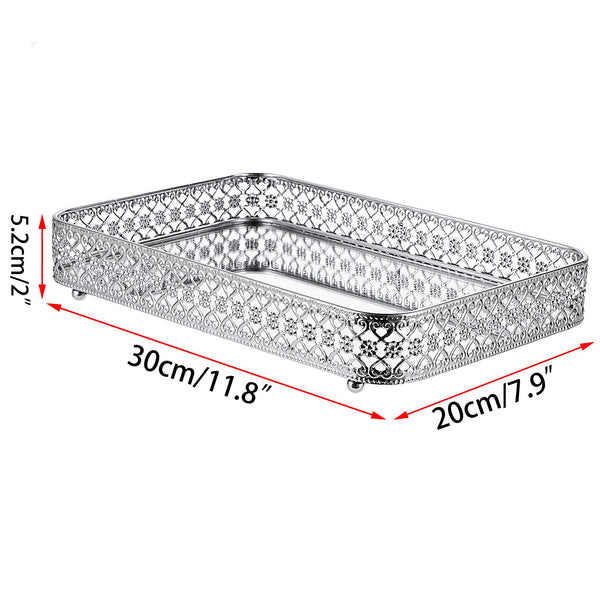 Silver Mirrored Vanity Tray