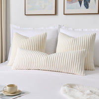 Cream Faux Fur Lumbar Cover