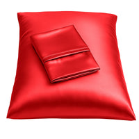 Red Satin Pillowcases (Set of 2)