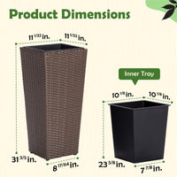 Mocha Rattan Planter (Set of 2)