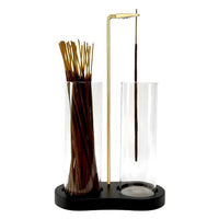 Black Glass Incense Holder