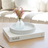 Scalloped Concrete Tray Set (Set of 2)
