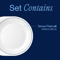 Caspian Lace Dinner Plates (Set of 6)