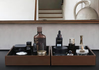 Brown Faux Leather Vanity Tray