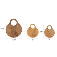 Round Mango Wood Cutting Boards (Set of 3)