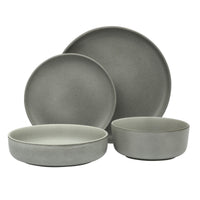 Grey Stoneware Dinnerware (Set of 16)