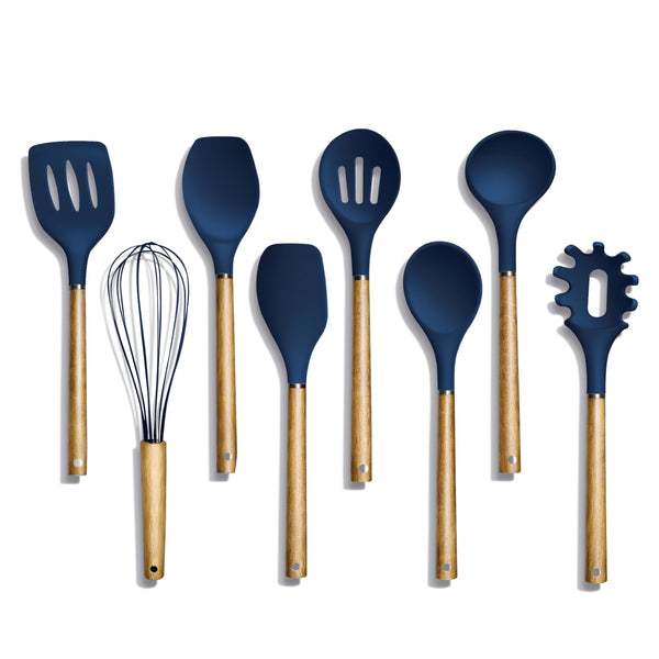 Navy Silicone Utensils (Set of 8)