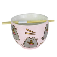 Pink Ramen Bowl with Chopsticks