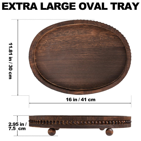 Distressed Wood Beaded Tray