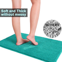 Teal Chenille Bath Mat (Set of 3)