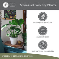Warm Gray Self-Watering Planters (Set of 2)