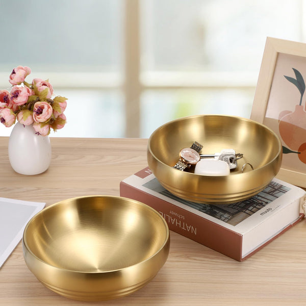 Gold Decorative Key Bowls (Set of 2)