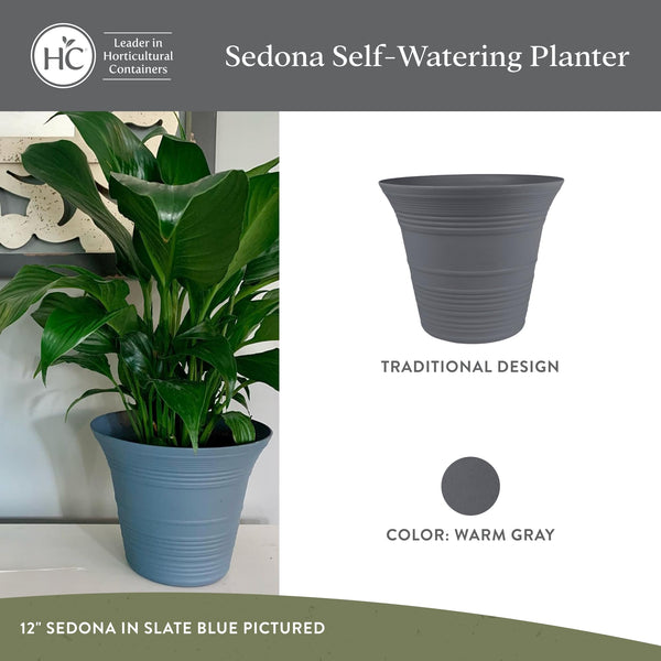 Warm Gray Self-Watering Planters (Set of 2)