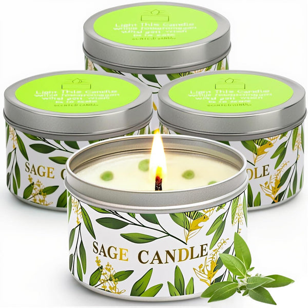 White Sage Candles (Set of 4)