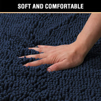 Navy Shag Bath Mat