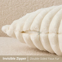 Cream Faux Fur Lumbar Cover