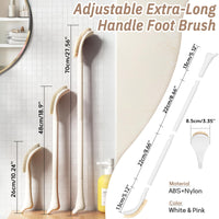 White Long-Handle Foot Scrubber