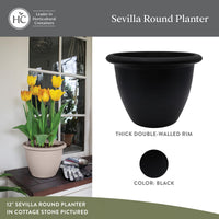 Black Self-Watering Planter (Set of 2)