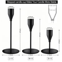 Black Candlestick Holders (Set of 15)