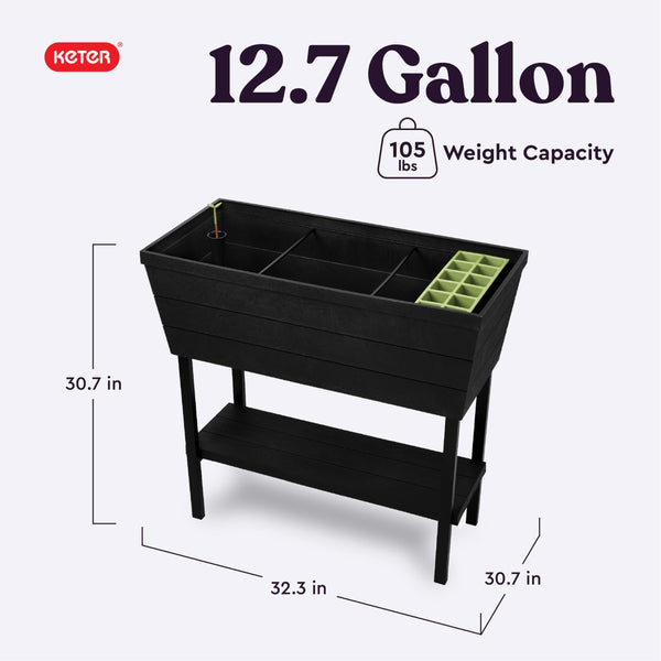 Dark Grey Raised Planter
