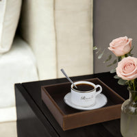 Brown Faux Leather Vanity Tray