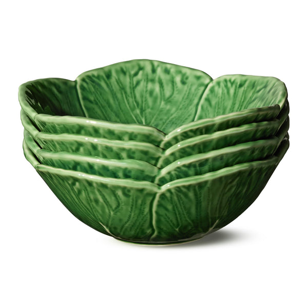 Green Cabbage Cereal Bowls (Set of 4)