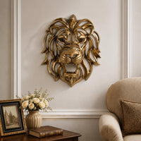 Gold Lion Head Wall Decor