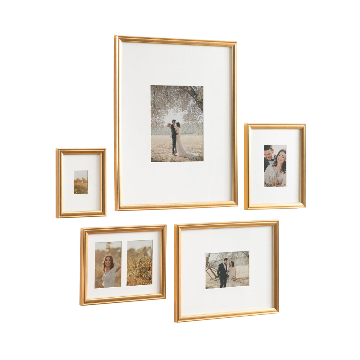 Vintage Gold Frames (Set of 5)