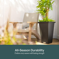 Black Tall Square Planter (Set of 2)