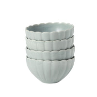 Blue Scalloped Cereal Bowls (Set of 4)