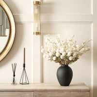 Black Ovoid Flower Vase
