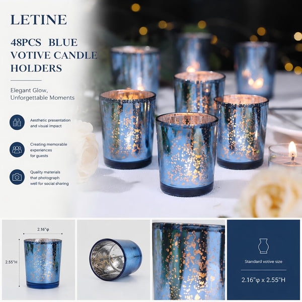 Blue Glass Votive Holders