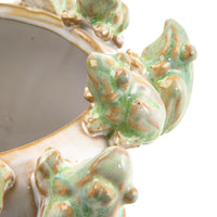 Ivory Stoneware Frog Planter