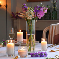 Tall Clear Cylinder Vases (Set of 12)
