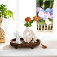 Distressed Wood Beaded Tray
