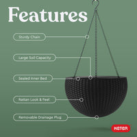 Graphite Hanging Planters (Set of 2)
