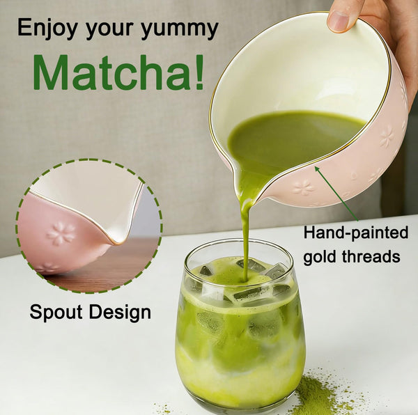 Pink Ceramic Matcha Set (Set of 9)