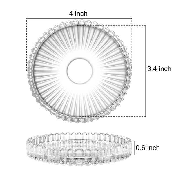 Clear Glass Candle Plates (Set of 12)