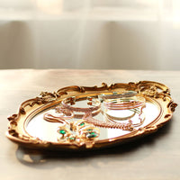 Gold Mirrored Oval Tray