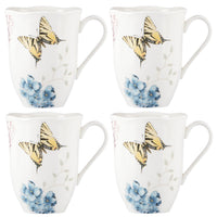 Butterfly Meadow Hydrangea Mugs (Set of 4)