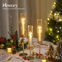 Gold Taper Candlestick Holders (Set of 12)