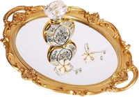 Gold Mirrored Oval Tray